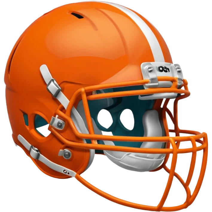 College football player helmet in  orange color  emoji