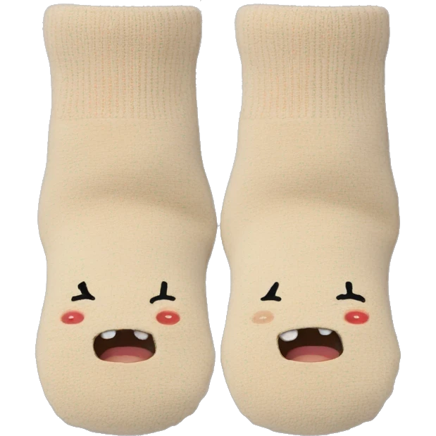 Two beige home socks emoji