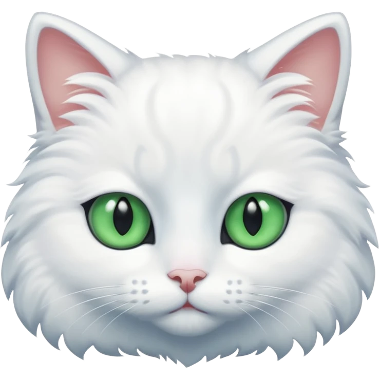 Gato branco um olho verde e um olho azul emoji