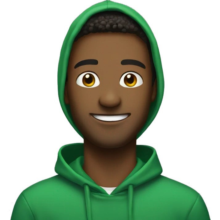 "Smiling solo in green hoodie" emoji