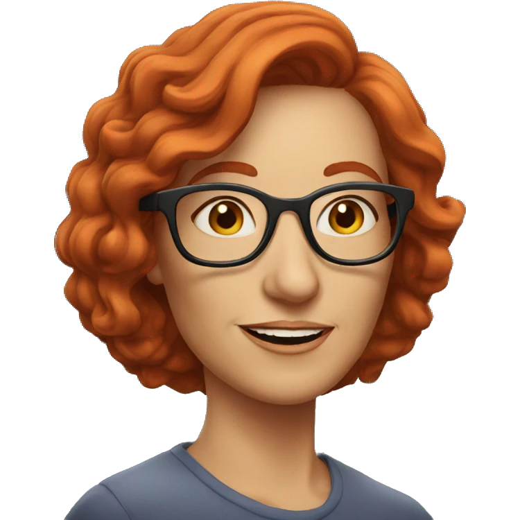 red hair mid aged lady in glasses emoji