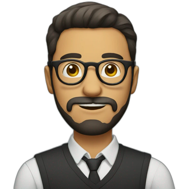 man with a circle beard and glasses emoji