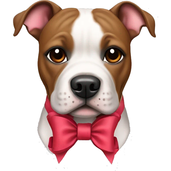 staffordshire bull terrier wit bow emoji