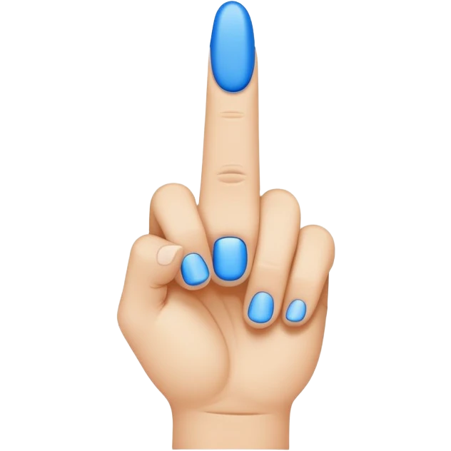 Blue middle finger emoji