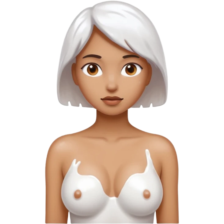 women’s breasts covered in white paint emoji