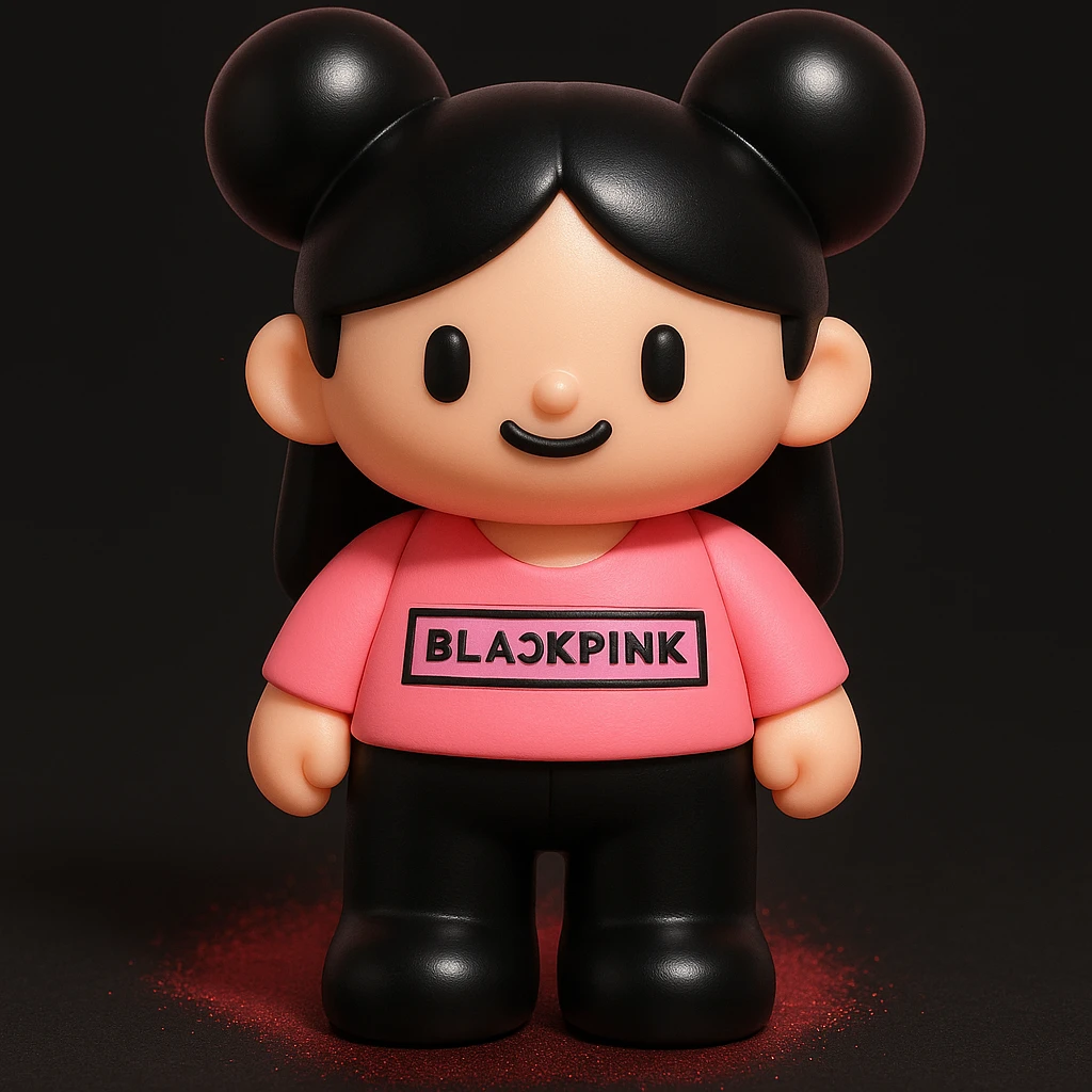 Add the BLACKPINK logo to the object, keep the style consistent with the original image. emoji