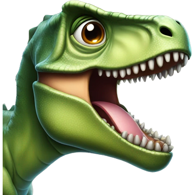 Dinosaurus met bril lachend met volledig lijf  emoji