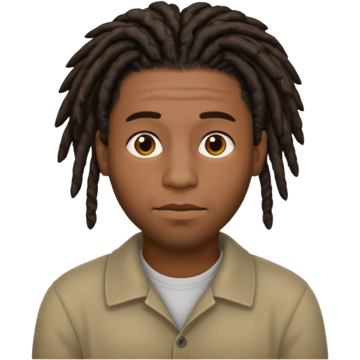 A black guy with short dreads trying to keep a straight face  emoji