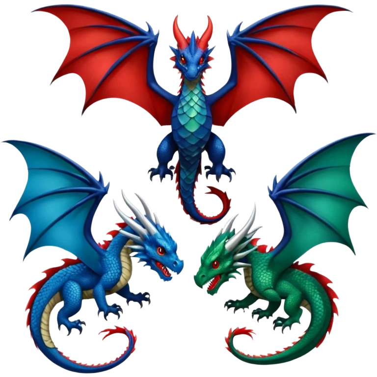 Three dragon together emoji