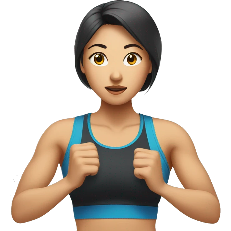 Asian Woman working out in gym emoji