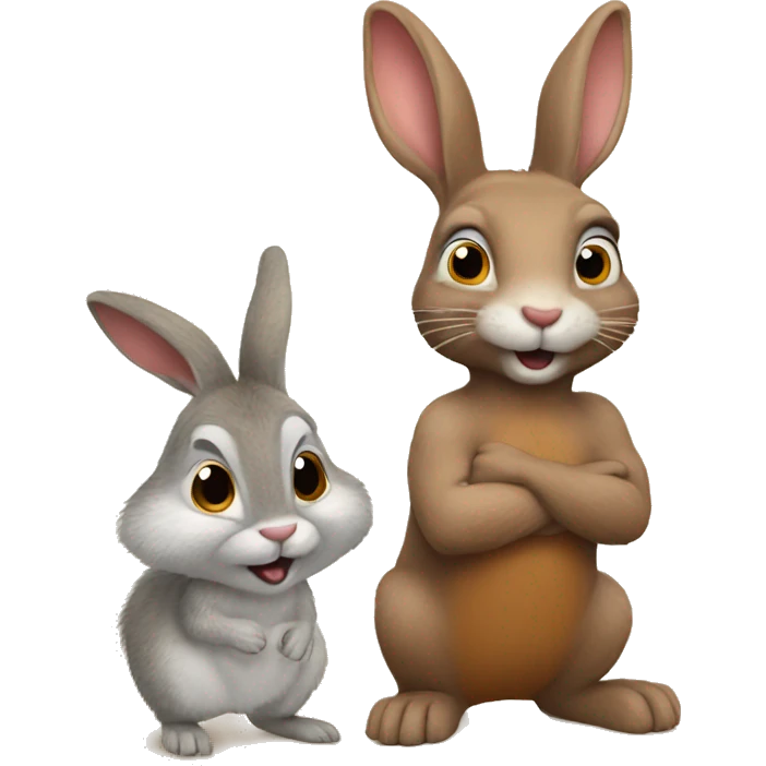 rabbit with squirrel  emoji