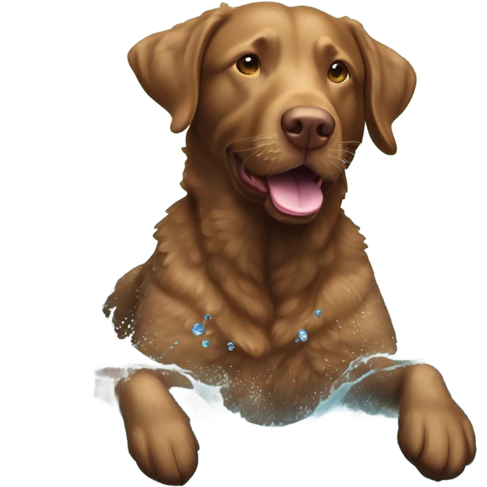 Chesapeake bay retriever swimming  emoji