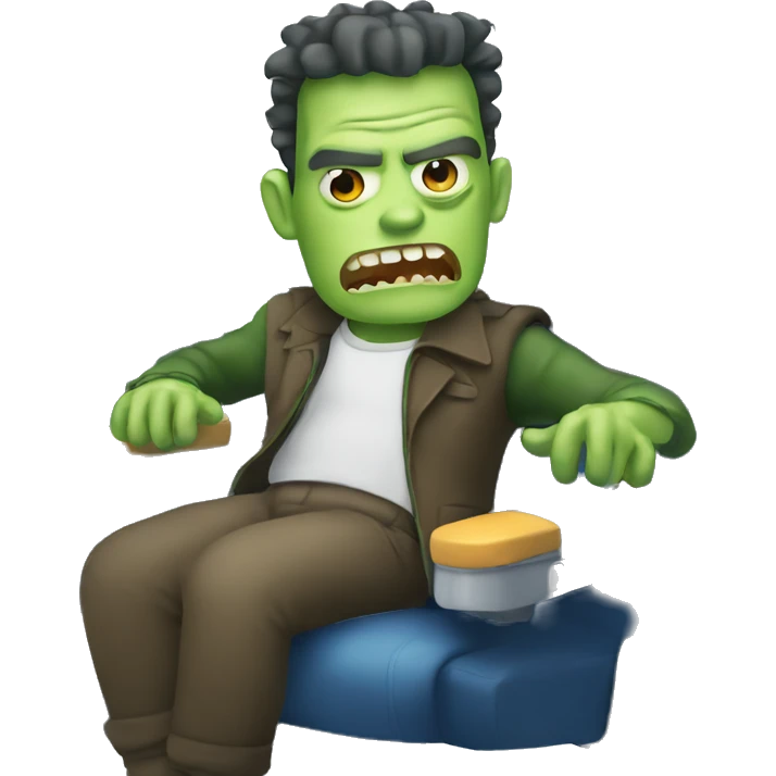 Frankenstein riding on an airplane  emoji