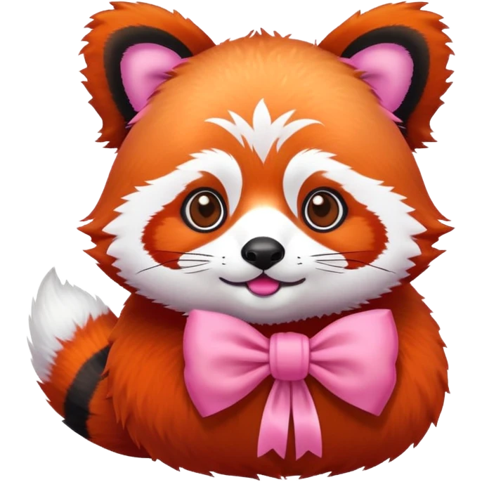Red panda emoji with pink bow on head  emoji