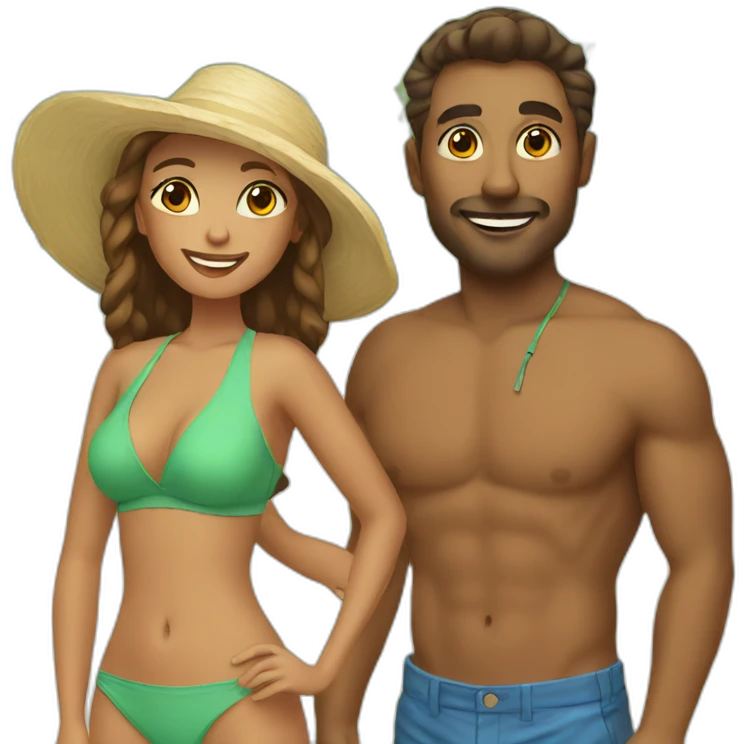 beach vacation couple emoji