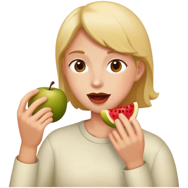 person eating fruit emoji