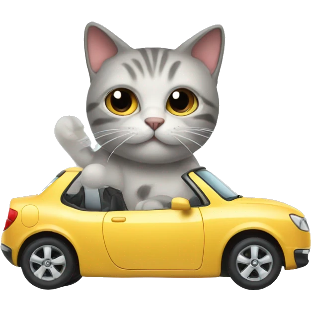 Cat with car emoji