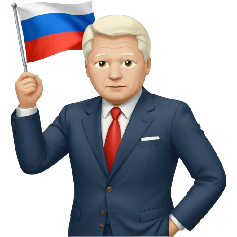 Boris Eltsin and Russian 1991 flag emoji