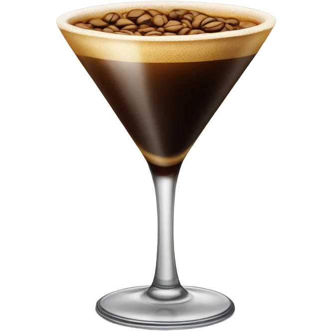 An expresso martini with a coffee seed on the top emoji
