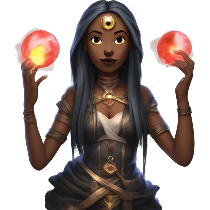 "Technomancy is the use of magic or mystical powers to control and manipulate technology” + "It's kind of like cyberpunk magic or how in some games, characters hack into systems using magic." 🖥️⚡🧙‍♂️ Make a ancient vampire technomancy goddess emoji