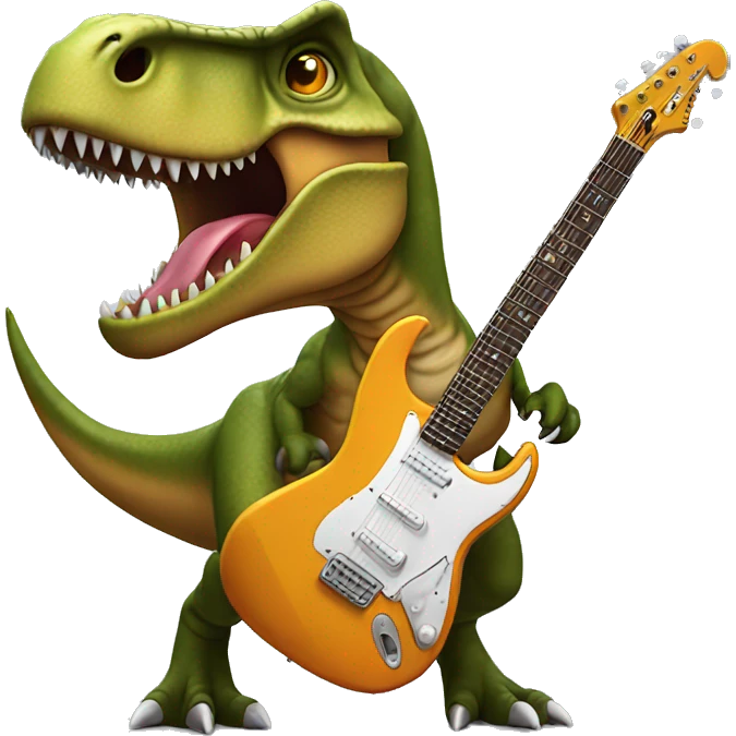 T Rex with electric guitar  emoji