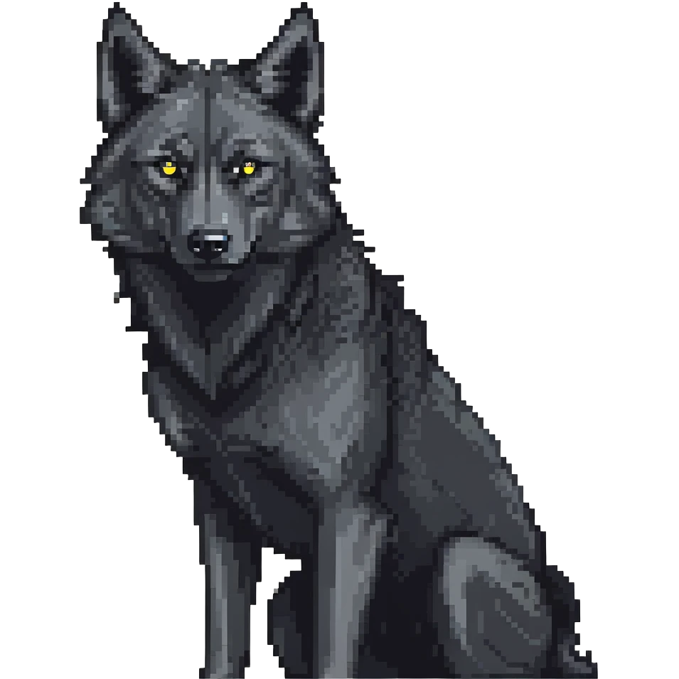 fierce black wolf emoji