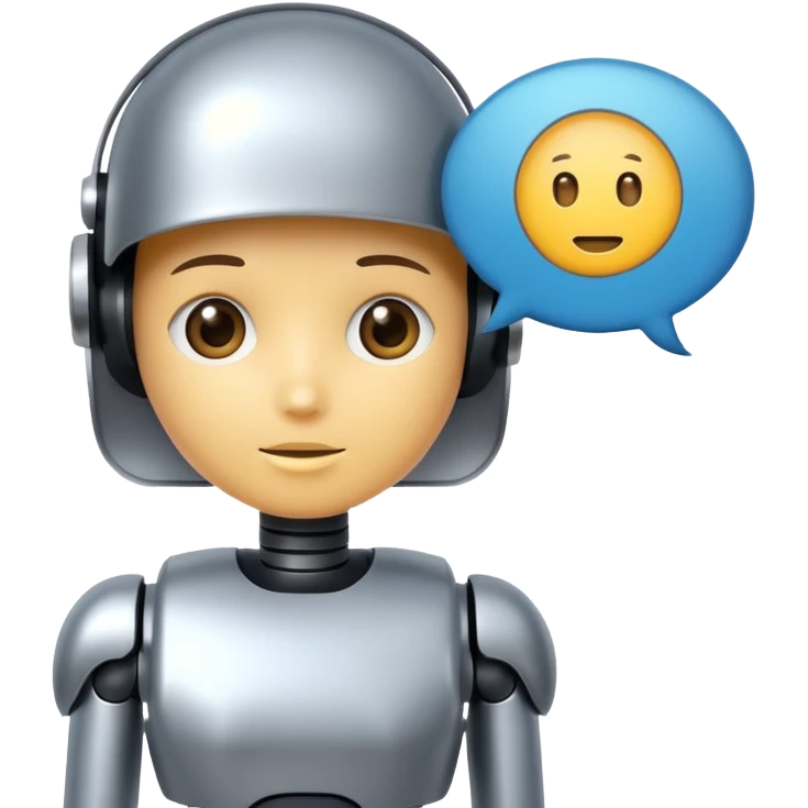 digital assistant with a speech bubble representing AI emoji