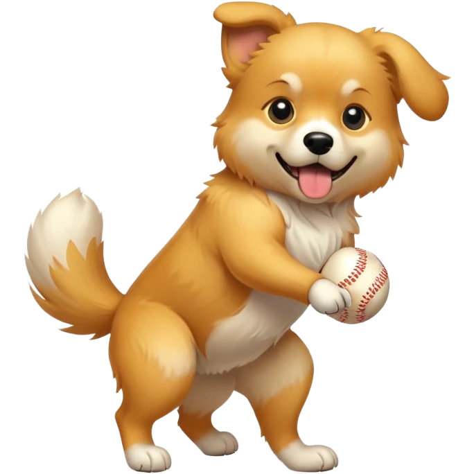 A dog hitting a baseball  emoji