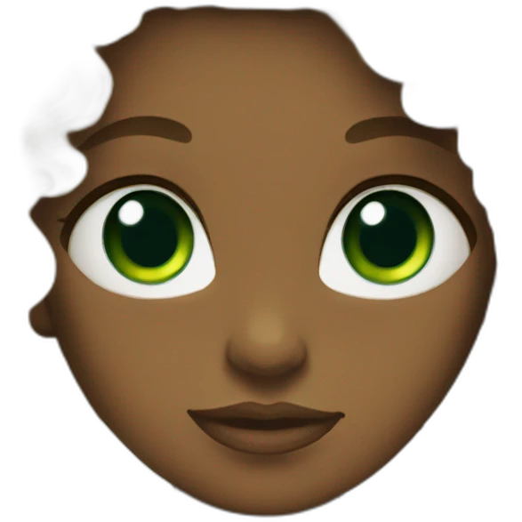 woman with green eyes curly hair emoji