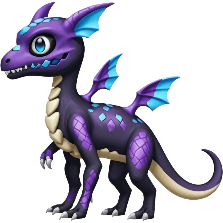 Shiny Duskull-Cubone-Salandit-Umbreon-Fakémon-hybrid-creature (full body)  emoji