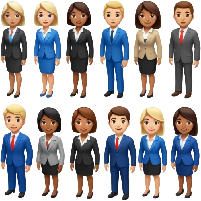isometric people dressed as realtors emoji