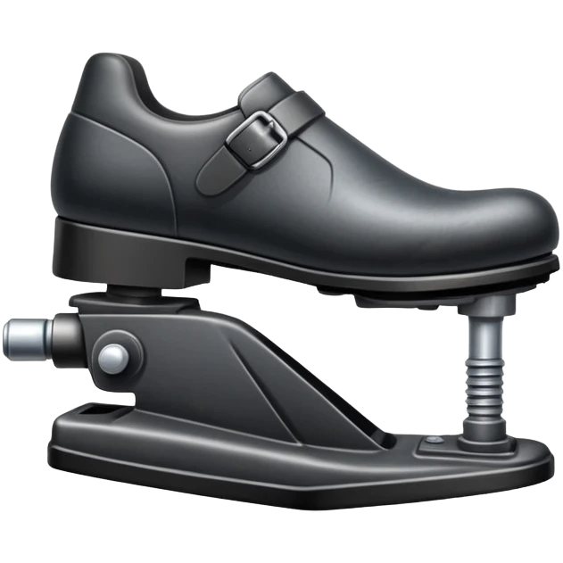 side view close up of a car's brake pedal with a foot on it emoji