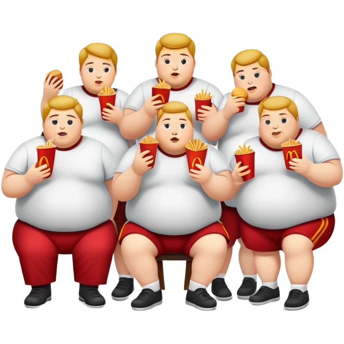Fat people eating McDonald’s and they can’t see their feet emoji