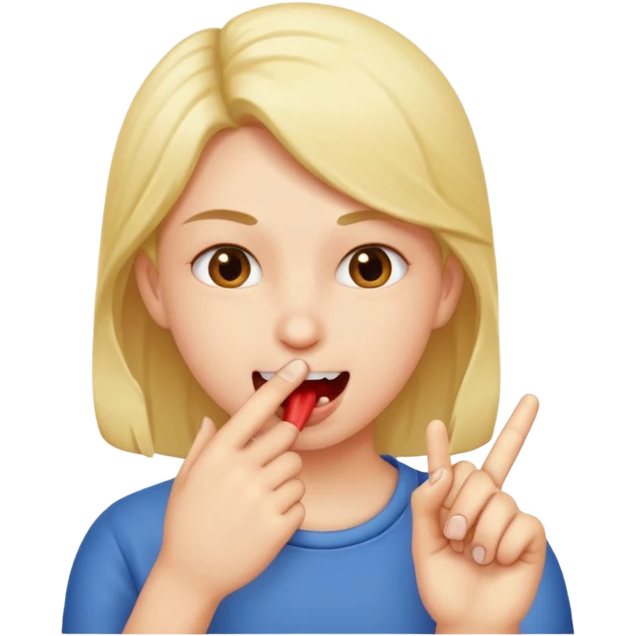 Persona mordiendo su dedo coquetamente  emoji