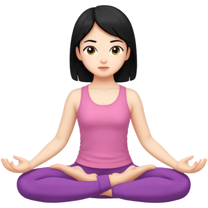 Garudasana by a girl 2D cartoon style emoji