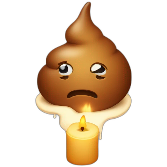 poop with a candle on it emoji