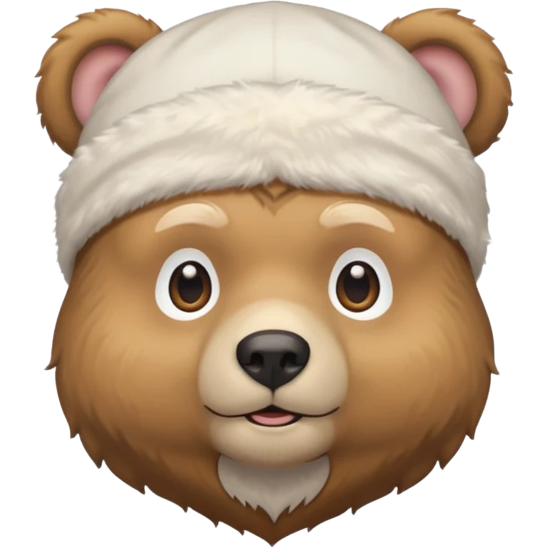 Сделай лицо медведя в белой дюраге emoji