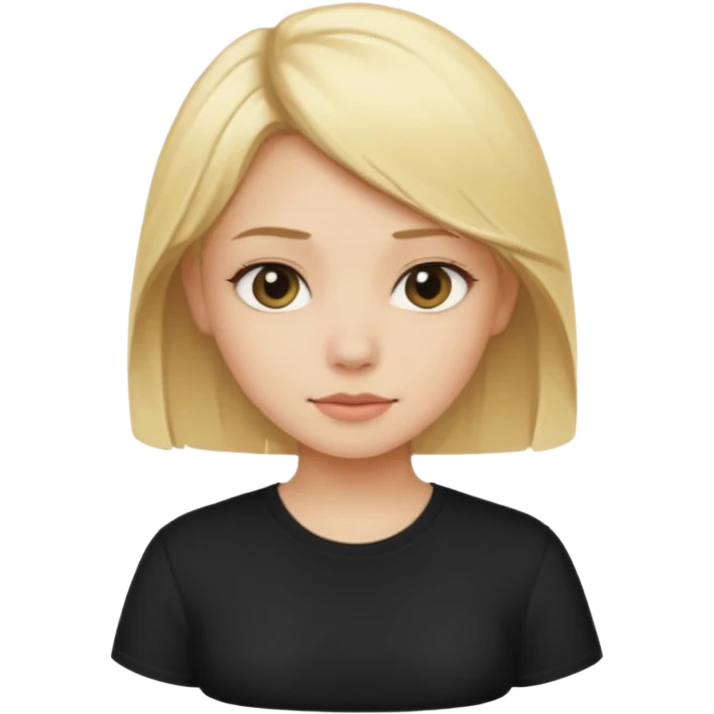 Blonde girl with black shirt emoji