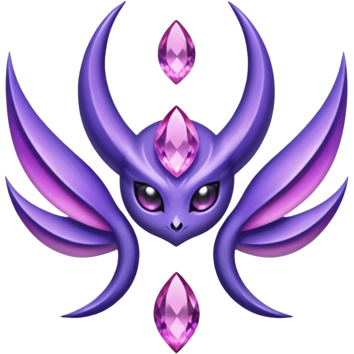 Pokemon legendary purple and pink crystal lunala emoji