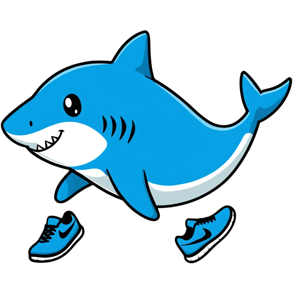 Tiburón con Nike azules  emoji