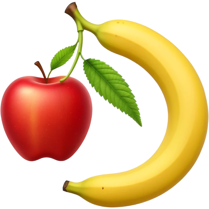 apple and banana together with subtle cannabis leaf accents emoji