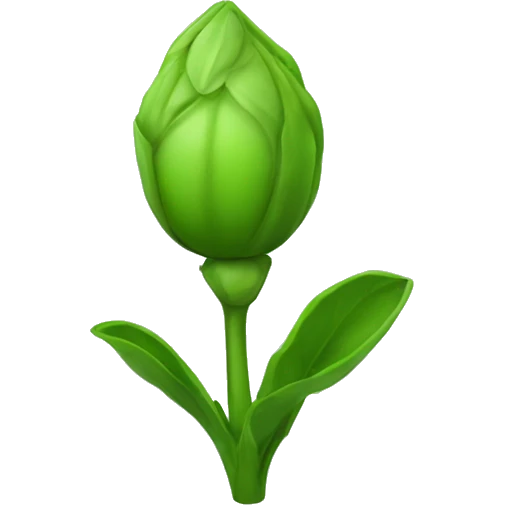 inspecting green flower bud emoji