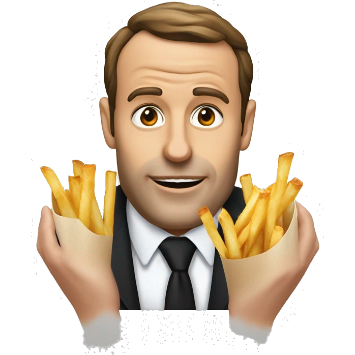 Macron mange des frites  emoji