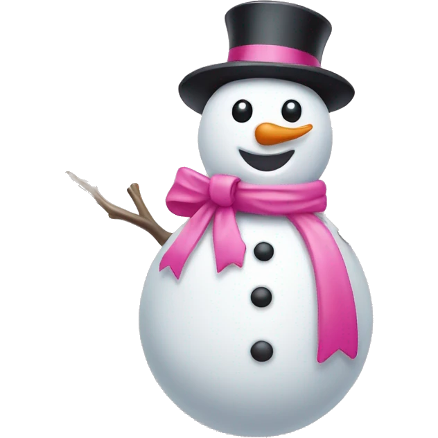 snowman with pink bow emoji