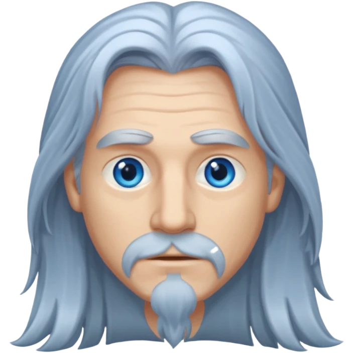 man with long silver hair emoji