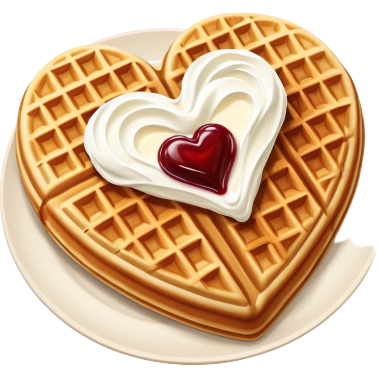 scandinavian heart shaped waffles vaffelplater with sour cream and jam emoji