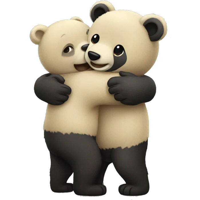 happy black bears hug hello emoji
