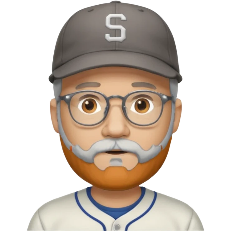 male full gray beard glasses and baseball cap emoji