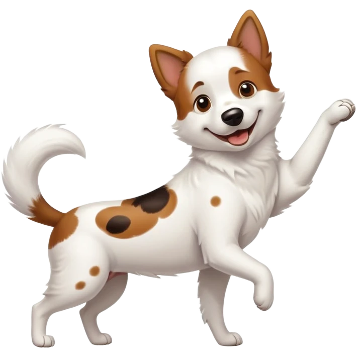 Dog with his butt way behind him emoji