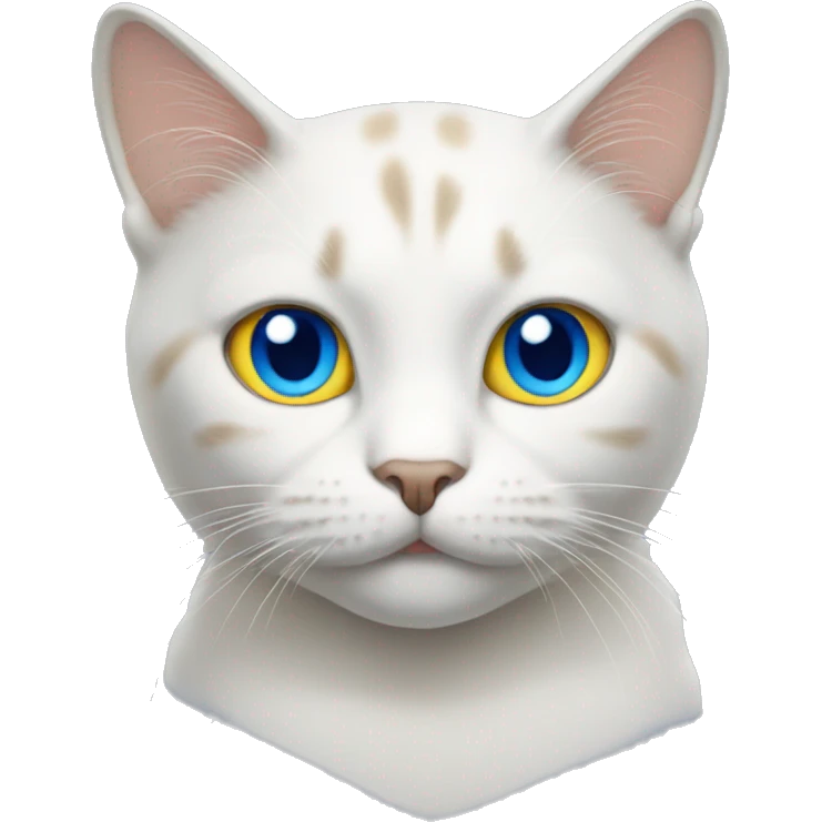 Cat with yellow and blue eyes emoji